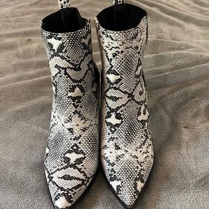 White faux leather boot